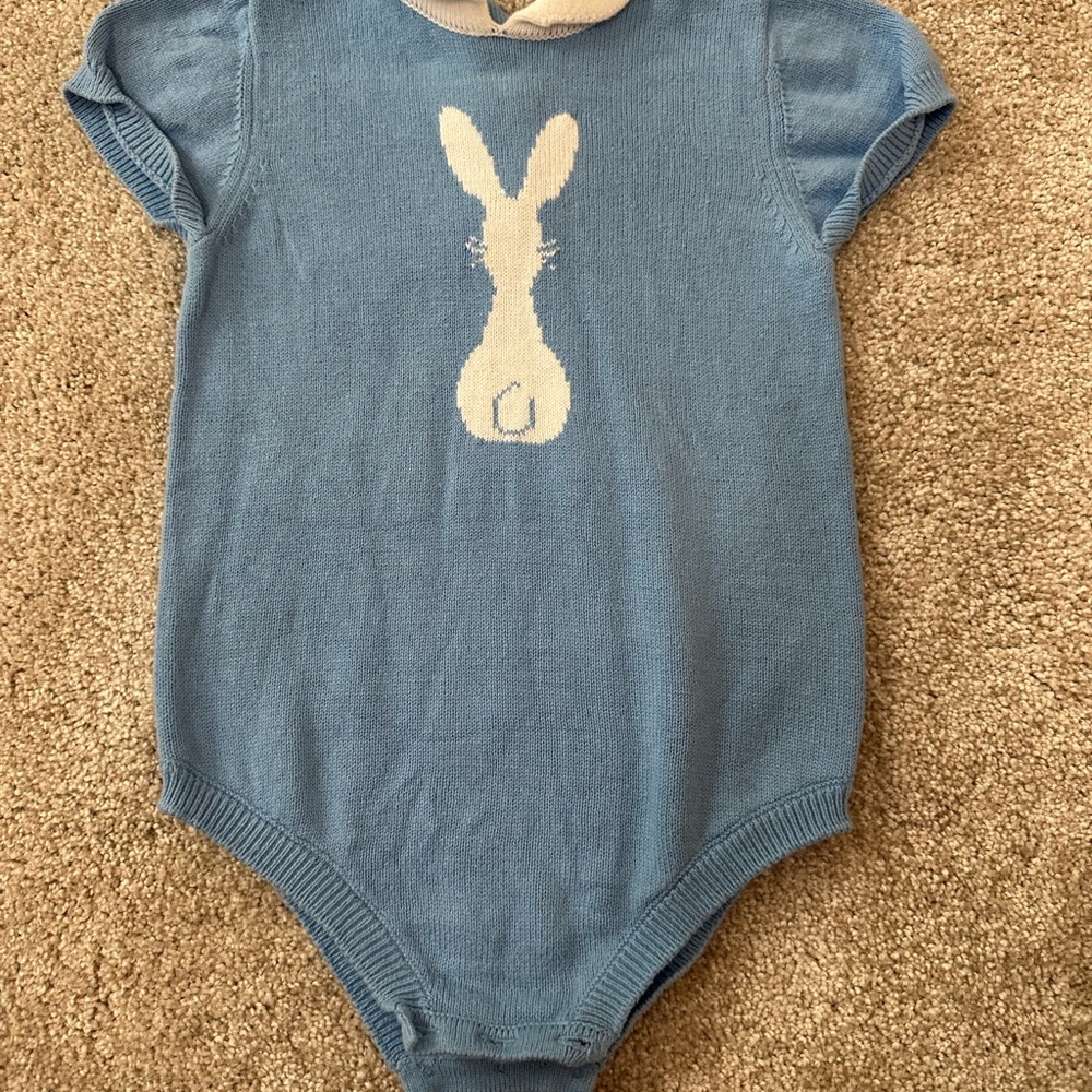 Janie and Jack Blue Bunny Kids One Piece